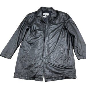 Wilsons M. Julian Jacket Men Large 48 Black Leather Zip Thinsulate Ultra 90s VTG